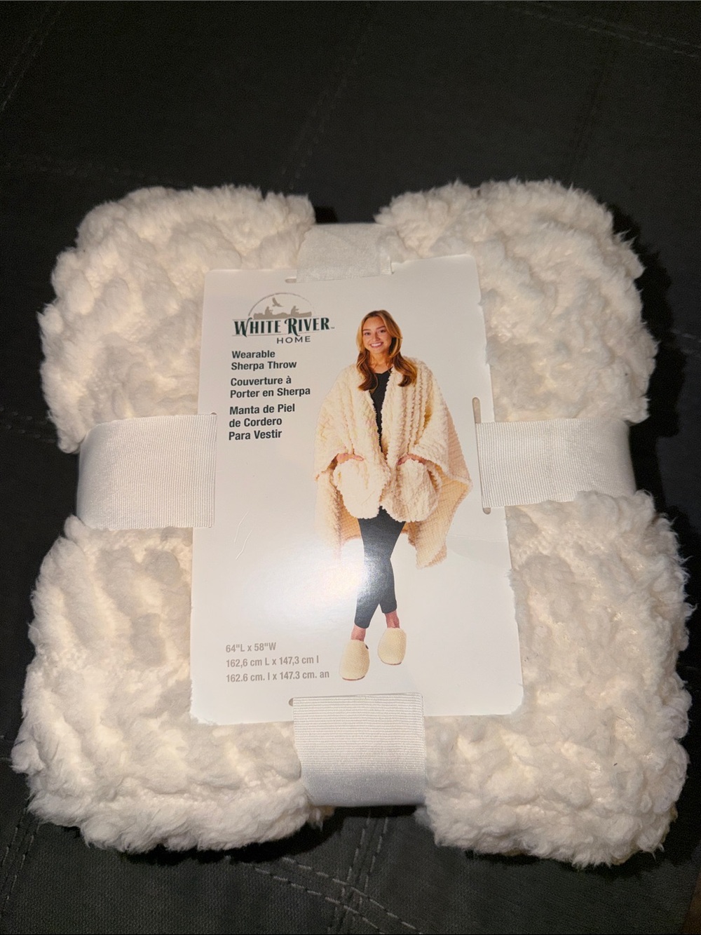 Cream Sherpa Wearable Throw - Plush Poncho